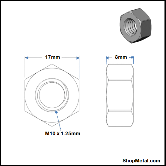 Picture of M10-1.50 HEX NUT