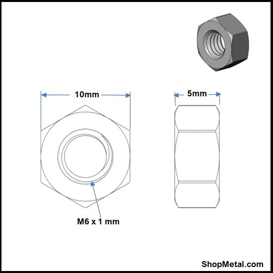 Picture of M6-1.00 HEX NUT